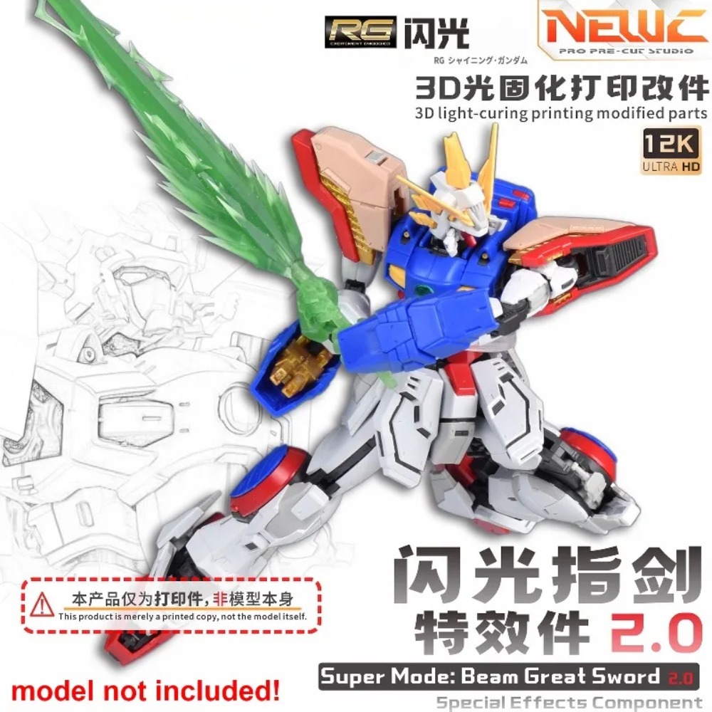 Bandai Gundam Rg - NewC 3D Lichtuithardende Gedrukte Blade Attachment