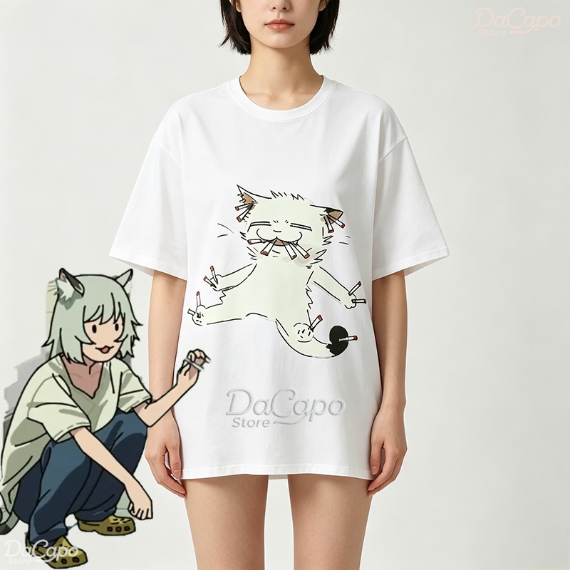 Chainsmoker Cat Yaniko Satou L - Anime Merchandise T-Shirts recensie en prijs